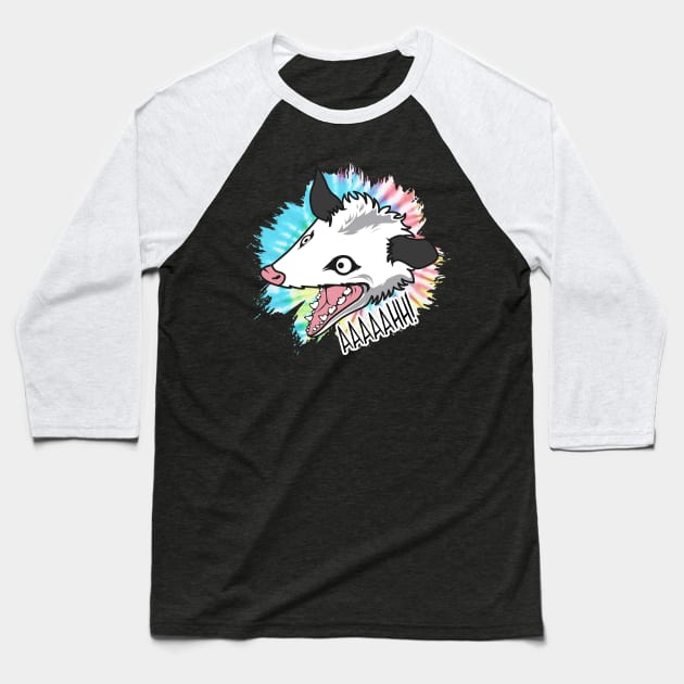 Screaming Possum • Aaah! Possum Baseball T-Shirt by Toodles & Jay